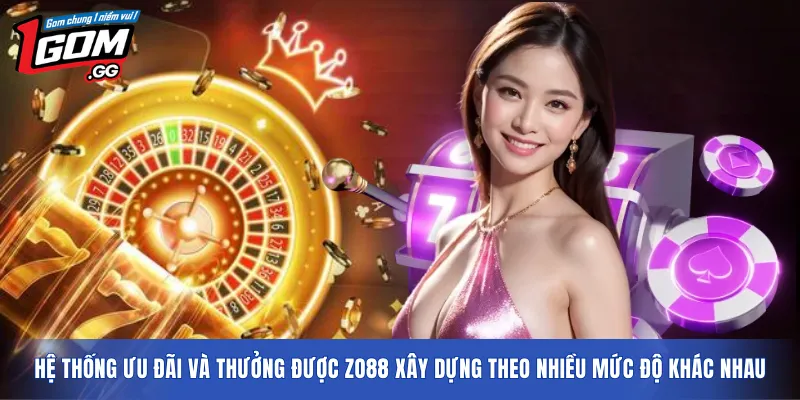 Hệ thống ưu đãi và thưởng được ZO88 xây dựng theo nhiều mức độ khác nhau